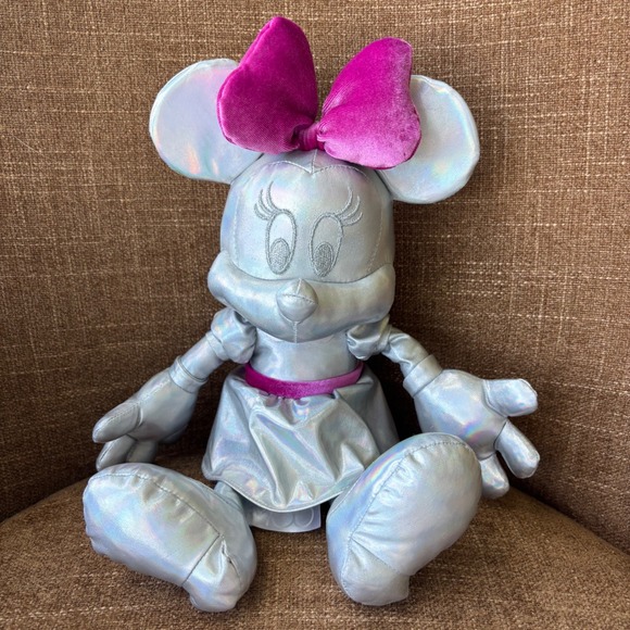 Disney Other - Disney Parks 100 Years Wonder Minnie Mouse Iridescent Silver Platinum Plush